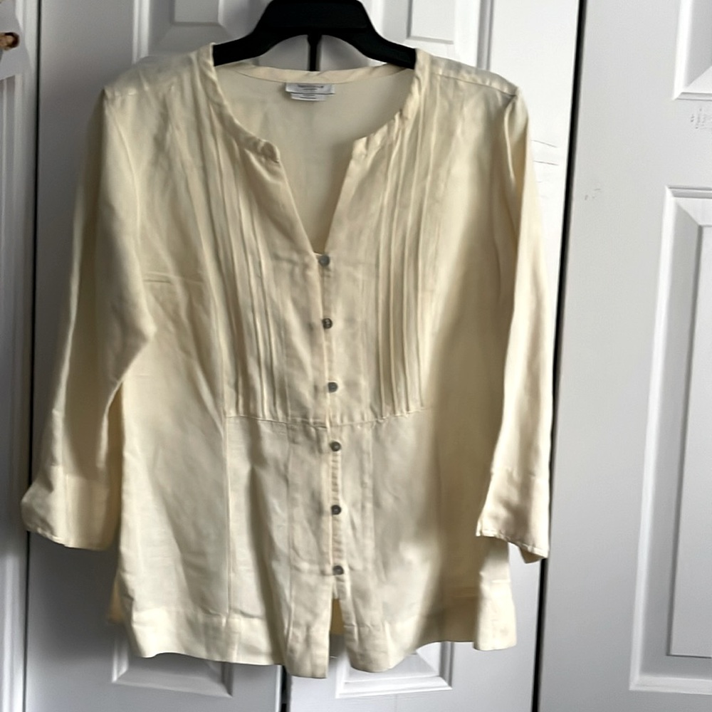 Women's Cream Button-Up Top